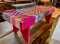 Colorful Woven Pink Bench
