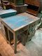 Vintage Blue Desk with Drawers and Storage