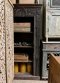 Dark Wood Tribal Carved Bookrack Cabinet