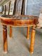 Round Dining Table with Brass Decor