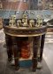 CL46 Half Round Console Table with Brass Decor