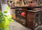 Thai Teak 2 Glass Doors Sideboard with Drawers