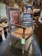 Tiny Antique Leather Colonial Chair