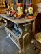 STB23 Rustic Side Table with Cast Iron