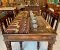 Dining Chairs Set of 6 Old Dark Wood Brass Decor