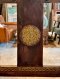 Dining Chairs Set of 6 Old Dark Wood Brass Decor