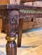 Dining Chairs Set of 6 Old Dark Wood Brass Decor