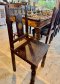 Dining Chairs Set of 6 Old Dark Wood Brass Decor