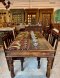 Dining Chairs Set of 6 Old Dark Wood Brass Decor