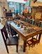 Dining Chairs Set of 6 Old Dark Wood Brass Decor