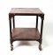 STB30 Iron Side Table with Wooden Top and Wheels