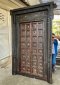 Exotic Tribal Carved Door with Rare Brass Decor