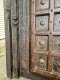 Exotic Tribal Carved Door with Rare Brass Decor