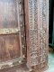 Antique Solid Wood Door with Brass Stripes and Thick Nails