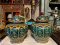 Ceramic Pots Green Painting Set