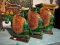 Painted Iron Cows Set of 3