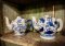 Ceramic Chinese Tea Pot Blue Painted