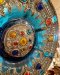 Egyptian Blue Glass Inlaid Wall Plate