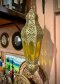 Brass Hanging Lamp with Yellow Glass