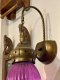 Purple Glass Brass Wall Lamp