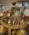 Brass Round Ceiling Hanging 5 Domes Chandelier