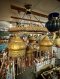 Brass Round Ceiling Hanging 5 Domes Chandelier