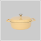 POT WITH LID, CAST IRON Yellow 3.5 QT