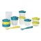 Beaba - Set of portions clip+1st age silicone spoon ( Neon / Blue )