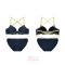 Navy-Green Strappy Front closure Push Up Bra (Made in Korea)