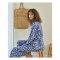 Blue Cotton Daisy Prints Nightwear Set by Skinn Intimate