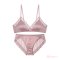 Pink Satin Longline Bralette Set