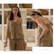 เซตชุดนอนพร้อมซับใน รุ่น Beige Cotton Florals Print Camisol Set