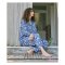 Blue Cotton Daisy Prints Nightwear Set by Skinn Intimate