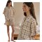 Cream Tartan Cotton PJ Set