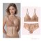 Beige Lace Light Support Bralette Set