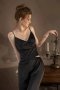 Black Satin Camisol PJ Set by Skinn intimate