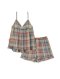 Navy Tartan Cotton Cami Set with Padding