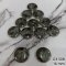 Horn-patterned buttons, black-grey, 16.5 mm. (100 pcs.)