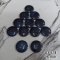 Horn-patterned buttons, dark navy, 16.5 mm. (100 pcs.)