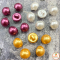 Multi-colored pearl head buttons