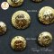 Gold Vintage Buttons 20 mm