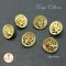 Gold Vintage Buttons 15mm