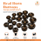 กระดุมเขาสัตว์แท้ Real Horn Buttons ลวดลายธรรมชาติ สำหรับเสื้อสูทและงานแฟชั่นพรีเมียม
