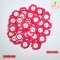Hot pink flower-shaped buttons