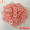 Pink buttons with white edges, size 11.5 mm.