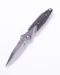Microtech Socom Bravo Mini Spear Point Titanium Handle Hand Rubbed Satin Standard Blue Titanium Pivot Collar Carbon Fiber Scales (262M-4CFTI)