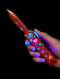 Microtech UTX-85 GEN IV D/E St. Patrick's Day Handle - Red Blade - UV Reactive (12324-1 SPDS)