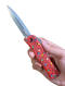 Microtech Hera II Mini D/E Signature Series Christmas Red Stonewashed Standard (1702M-10 RDCMAS)