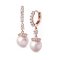 Sterling Silver CZ Rose Gold Pearl Plated Earrings