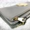 MP-10496 Used Mulberry Clutch Leather Grey Ghw